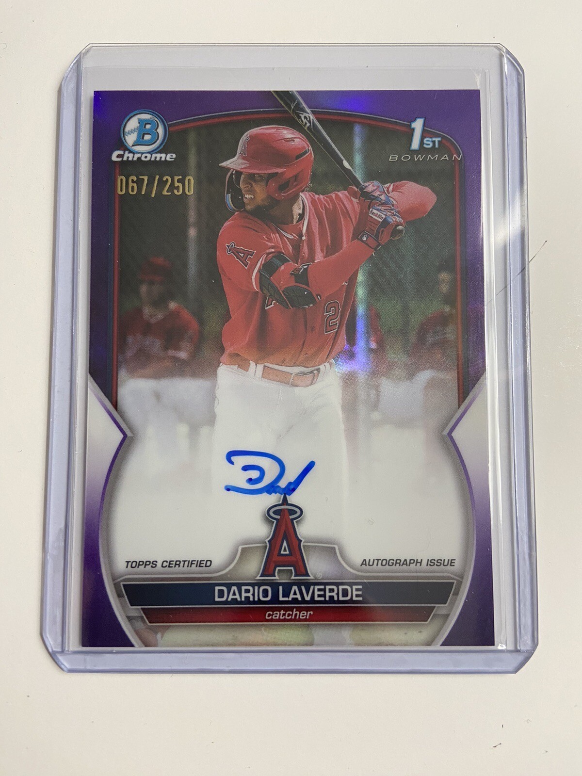 2023 Bowman Chrome 1st Prospect Dario Laverde #CPA-DL Purple Auto Refractor /250