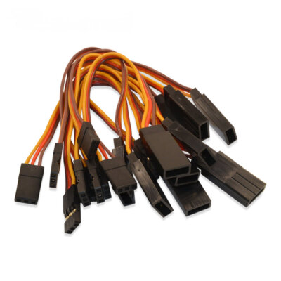 Mr Plug Cavo Di Prolunga Per Servo 20cm Maschio-Maschio – 5 Pezzi, Connettori JR/Graupner A 3 Pin (26 AWG)
