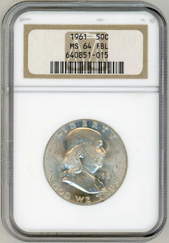1961 NGC MS64 FBL FRANKLIN HALF DOLLAR