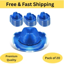 20x LED Cowboy Cowgirl Hats Light Up Flashing Western Bachelorette Bridal Party