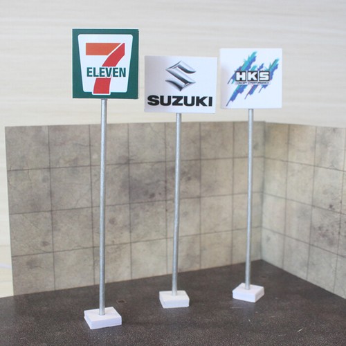 Diorama 1/64 modellino cartellone stradale cartellone espositore modello scena - Foto 4 di 12