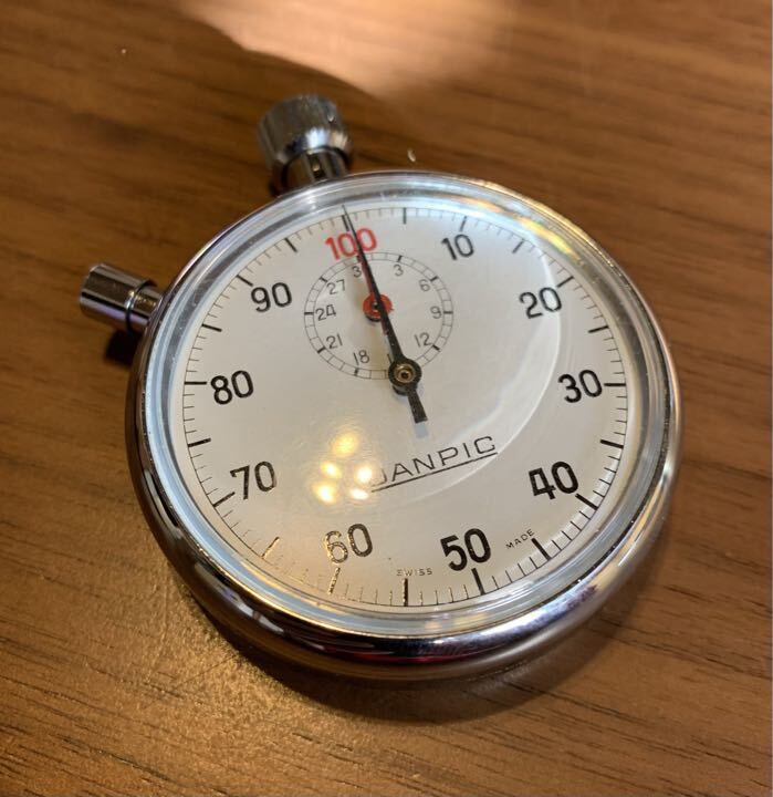 Maruyama Analog Manual Men Retro Decimal Stopwatch Hand-Wound