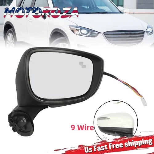 Power Fold 9pin For 2015-2016 MAZDA CX-5 with Signal BSM Right Side Mirror