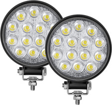 Led round Light Bar 2PCS 4.5" 140W 14000LM Flood Light Pod off Road Fog Driving