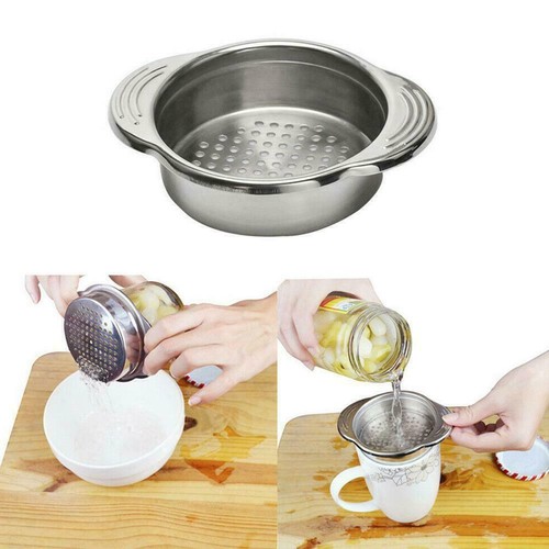 Steel Food Can Strainer Sieve Tuna Press Remover Drainer Sel New L9 - Picture 8 of 9