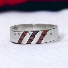Garnet Gemstone With 925 Sterling Silver Ring For Men's AL685