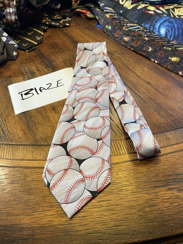 BASEBALL AMERICA SPORTS COACH DRESS SUIT DESIGNER NECKTIE TIE FREE SHIPPING - Picture 2 of 4