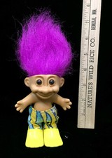 Russ Troll Doll Pink Hair Swim Trunks Flippers Swimming Vintage 7" 18363