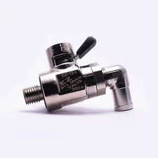 EZ Engine Oil Drain Valve EZ-124(10mm-1.25) & L-Shaped Hose End L-001 COMBO PACK