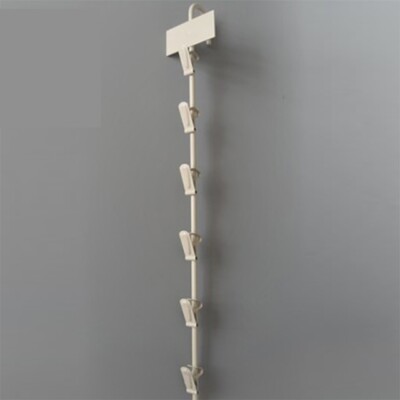 Metal Merchandising Strip Hanging Clip for 12 items with Scan Plate-Beige -1PC