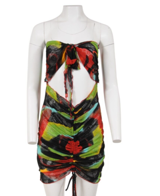 knee length dresses for ladies Floral Sequin Ruffle Mini-Final Sale X-Small main image 0