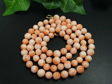 0726 Hochfeine Koralle / Korallenkette / Engelshautkoralle - rosa Kugeln  6/7 mm