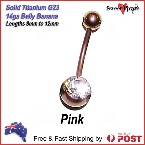 Titanium G23 Solid Banana 14ga Body Piercing Jewellery Bar Ring Belly Navel - 第 24/24 張圖片