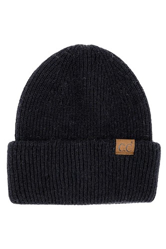 C.C exklusive Damen Winter weiche feste Rippstrick Doppelmanschette Beanie Mütze - Bild 5 von 11