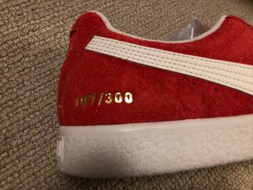 Puma Clyde x End UK8 Red And Frosted Ivory - Picture 3 of 6