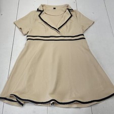 Shein Curve Ivory Short Sleeve V Neck Dress Women’s Size 1XL