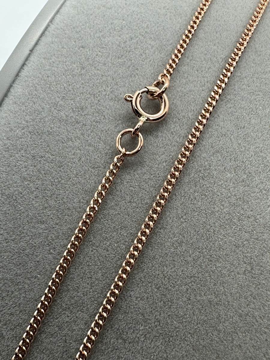 Rose Gold Curb Chain 9ct Fine Gold Chain 9ct Rose Gold Solid 45cm