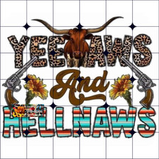 Sublimation Print Yee Haws Bull Skull Ready to Press Heat Transfer