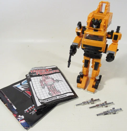 Grapple 100% Complete 1985 Vintage G1 Hasbro Transformers Figure w/ Instructions