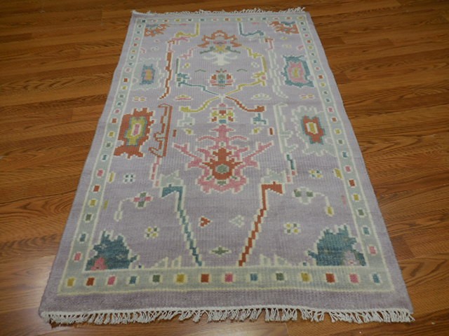 Turkish Oushak Rug, Modern  Multicolored Area Rug,Handmade Bohemian Rug 3x5 Ft