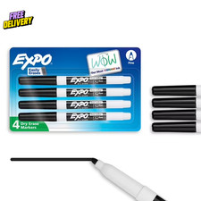 EXPO Low Odor Dry Erase Markers, Fine Tip, Black, 4 Count - Home Organization, S