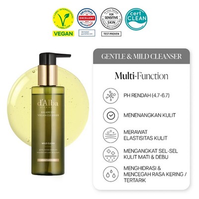 BEST SELLING AND POPULAR! d'Alba Mild Skin Balancing Vegan Cleanser 200ml