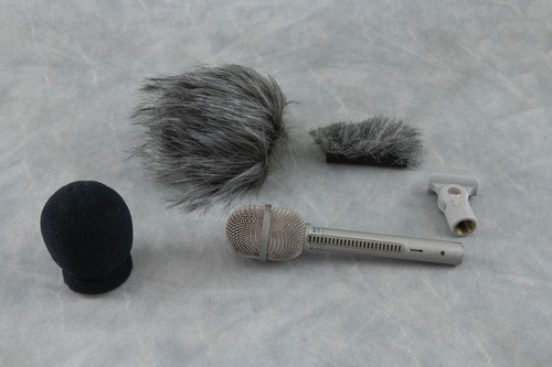 Electrovoice RE-16 cardioid microphone with Custom outdoor windscreens