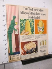 newspaper ad 1957 GREEN GIANT niblets corn canned food can clam chowder recipe