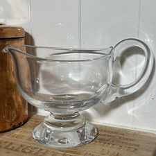 Clear Glass Pedestal Jug Or Sauce/ Gravy Boat-Holds 1 Pint-FREE UK POSTAGE