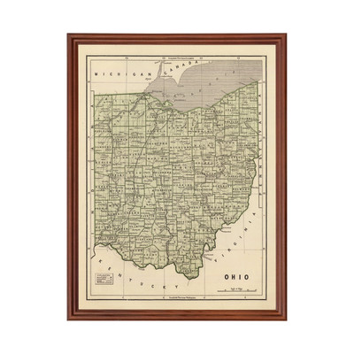Old Map of Ohio 1842 - Vintage Ohio Art