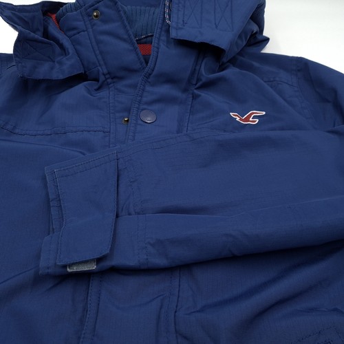 Vintage Hollister Casual Jacket Women Blue Hooded Aw1 Size S - Picture 8 of 9