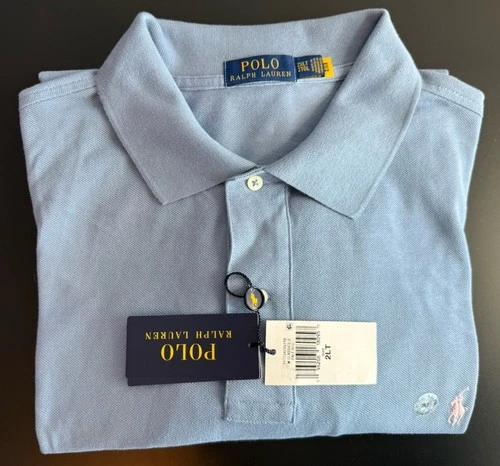 Polo Ralph Lauren Cotton Polo Men’s Size 2XLT Pale Blue Classic New Tags