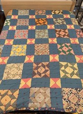 Handmade Quilt Farmhouse Antique Vintage 85 X 68 Primitive Yarn Ties READ