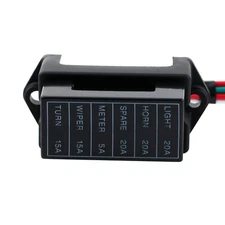 6 Way Car Auto Blade Fuse Box Block Holder ATC ATO 2-input 6-ouput Wire L5V1 v