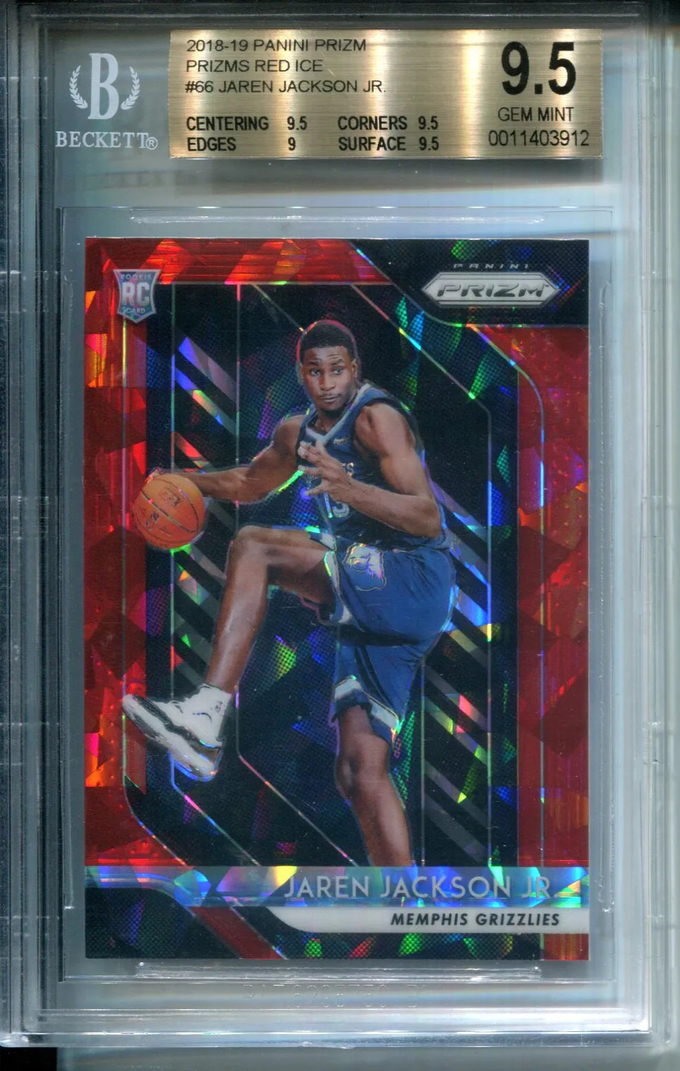 2018-19 Panini Prizm Jaren Jackson Jr. RED ICE #66 BGS 9.5
