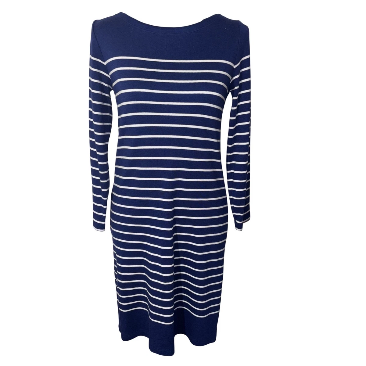 knee length dresses for ladies Classic 100% Cotton A-Line Dress with 3/4 Sleeves Black / Small