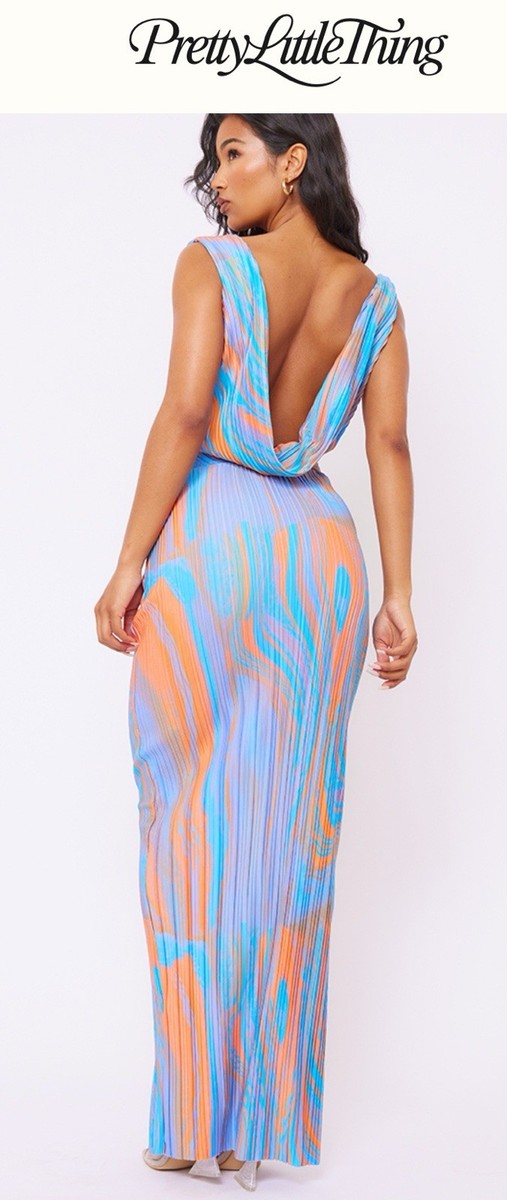 green tie dye print plisse cowl plunge maxi dress Sophwithlove on LTK