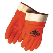 Mcr Safety 6710Fs Chemical Resistant Gloves, Pvc, 12 In L, 105.0 Mil, Orange,