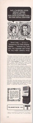 Telemetrics 801 Data Display System 1965 Vintage Print Ad Computer