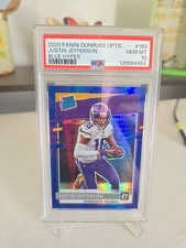 2020 Panini Donruss Optic #163 Justin Jefferson Blue Hyper PSA 10