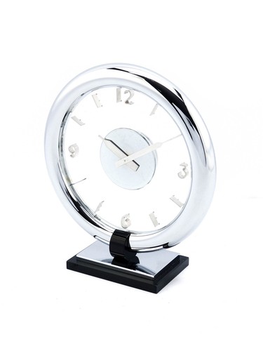 Jaeger Litte heavy chromeplated brass desk clock Jaeger LeCoultre - Picture 8 of 9