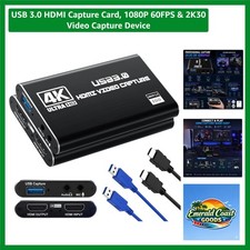 USB 3.0 HDMI Capture Card, 1080P 60FPS  2K30 Video Capture Device