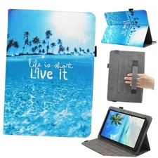Universal 10 10.1 11 Inch Android Tablet Case, Dluggs Multi-Angle Viewing Beach