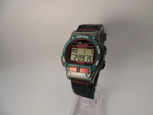 Vtg Timex Ironman Triathlon Watch 32mm Green Pink Digital 1995 - New Battery