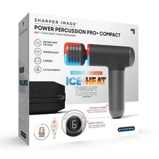 SHARPER IMAGE ROUND POWERBOOST PR0+COMPACT HOT & COLD MASSAGE GUN - NEW & SEALED