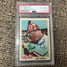 Ray Knight Signed Reds 1978 Topps Rookie Baseball Card #674 - (PSA Encapsulated). rookie card picture