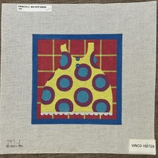 Handpainted Needlepoint Canvas  Big Dot Dress   Must Read Description 