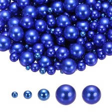 4/6/8/12/14mm Pearl Bead for Vase Filler, 600 Pcs Floating Beads, Blue