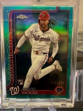 2025 topps chrome baseball aqua /299 James Wood RC Nationals