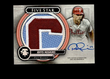 2021 Topps 5 Five Star RHYS HOSKINS Jumbo Patch Prime Relic Auto #4/5 Mint